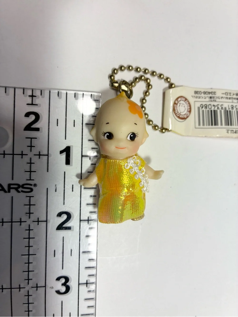 NWT Y2K Kewpie Doll Keychain Rose O’Neill Japan Vintage Gold Dress